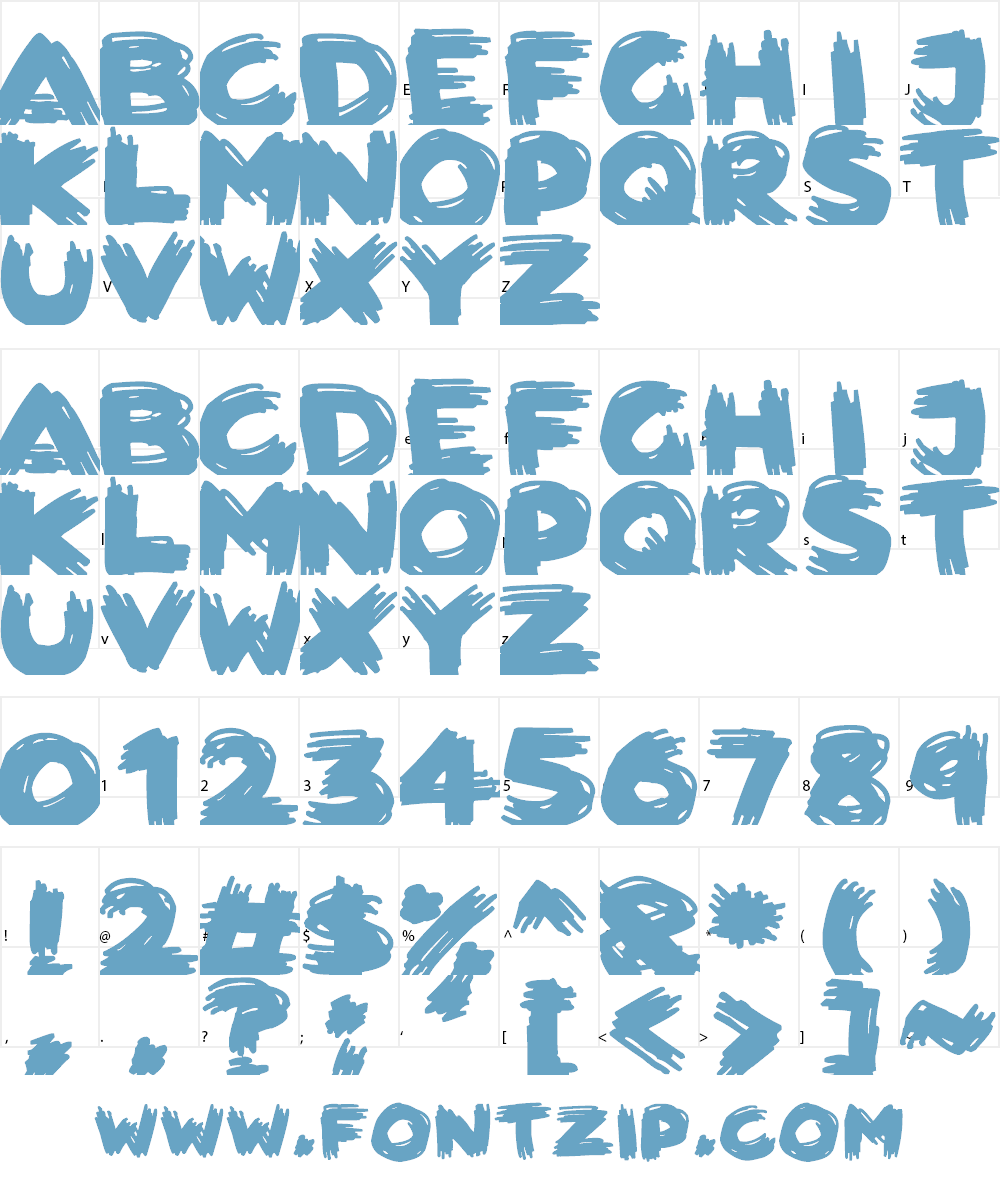 Scribbletastic Brush Font Character
